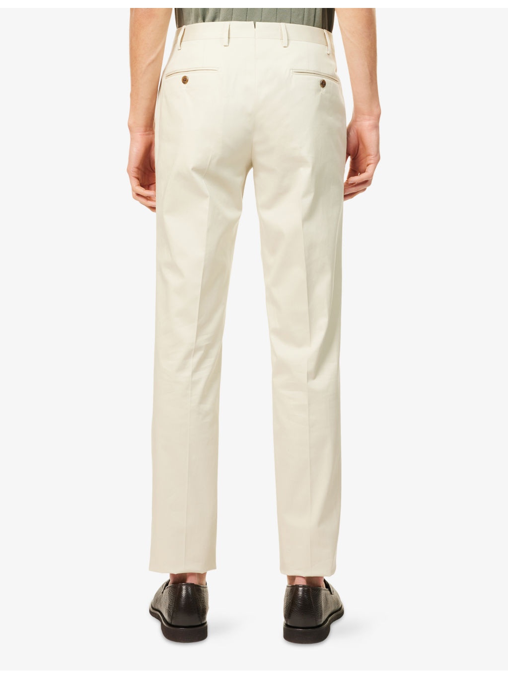 Slim-Leg Mid-Rise Stretch-Cotton Trousers - 4