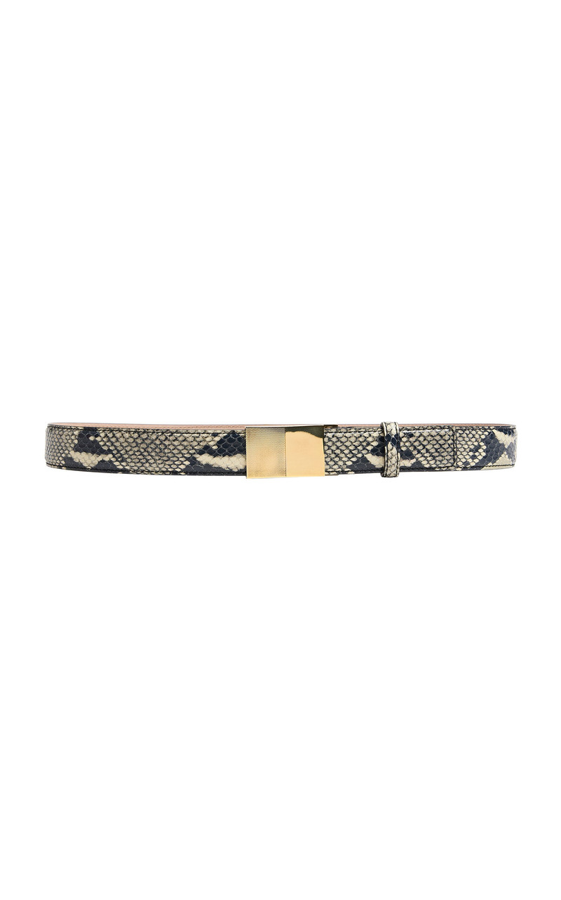Elio Python-Effect Leather Belt python - 1
