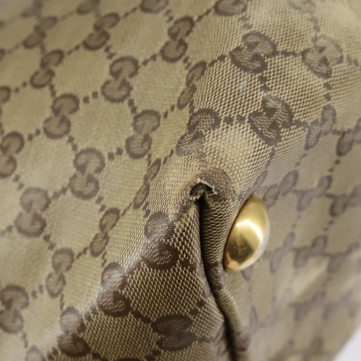 GUCCI GG Crystal Tote Bag Beige Gold - 15