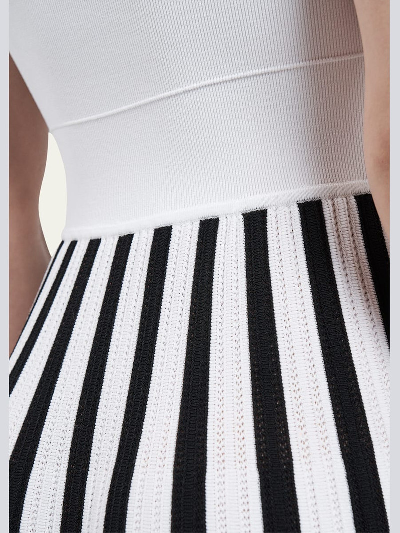 MARIA McMANUS Stripe Square Neck Mesh Dress outlook