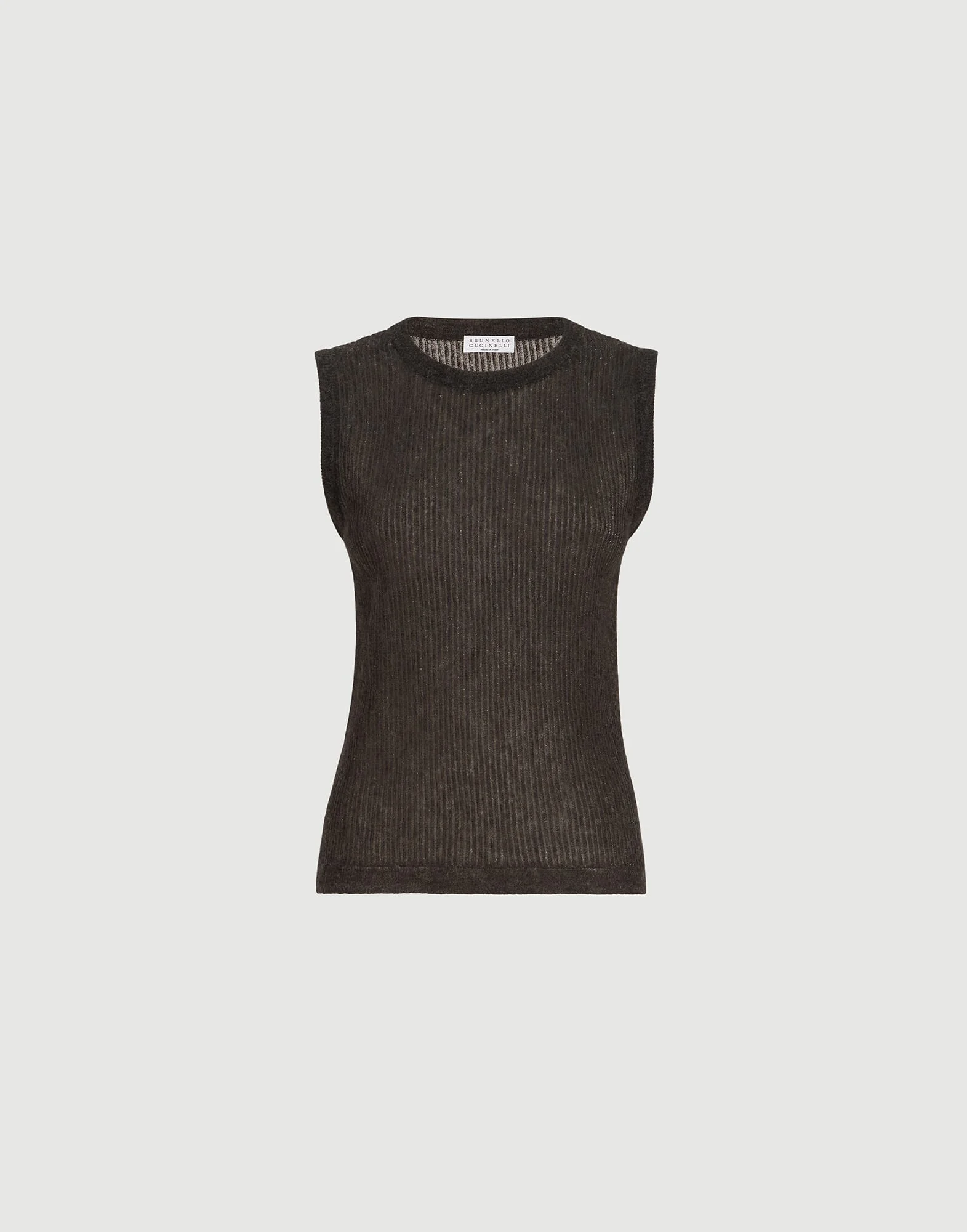 Sparkling silk, alpaca and wool rib knit top - 1