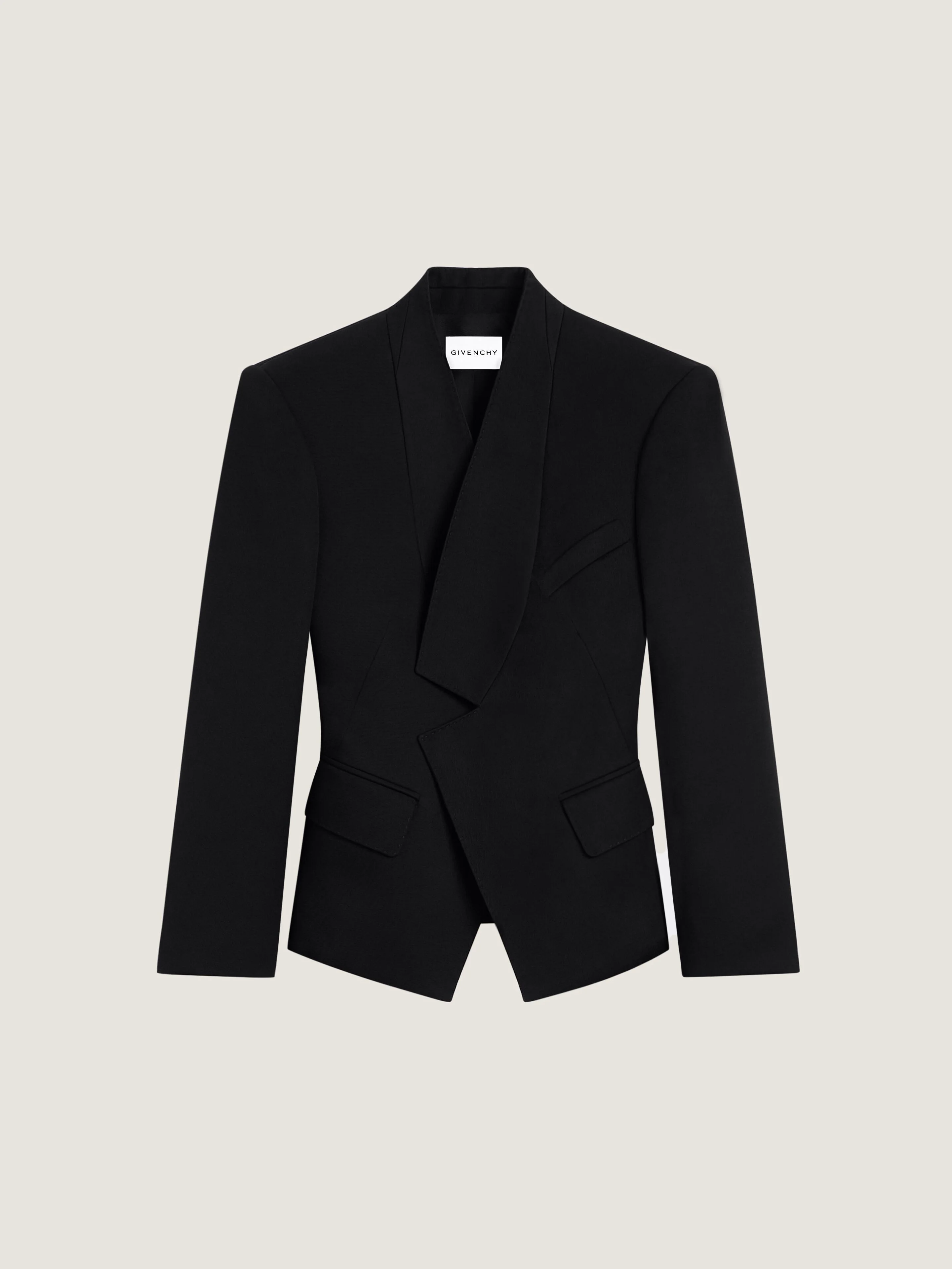 REVERSE LAPEL JACKET IN WOOL - 1