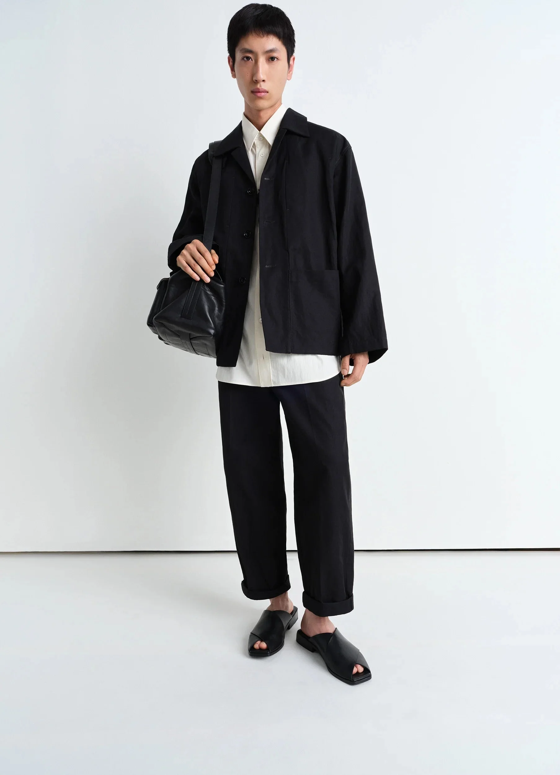 ジャケット・アウター LEMAIRE BOXY SB WORKWEAR JACKET Lemaire Relaxed SB Workwear Jacket Black/Grey – Neighbour