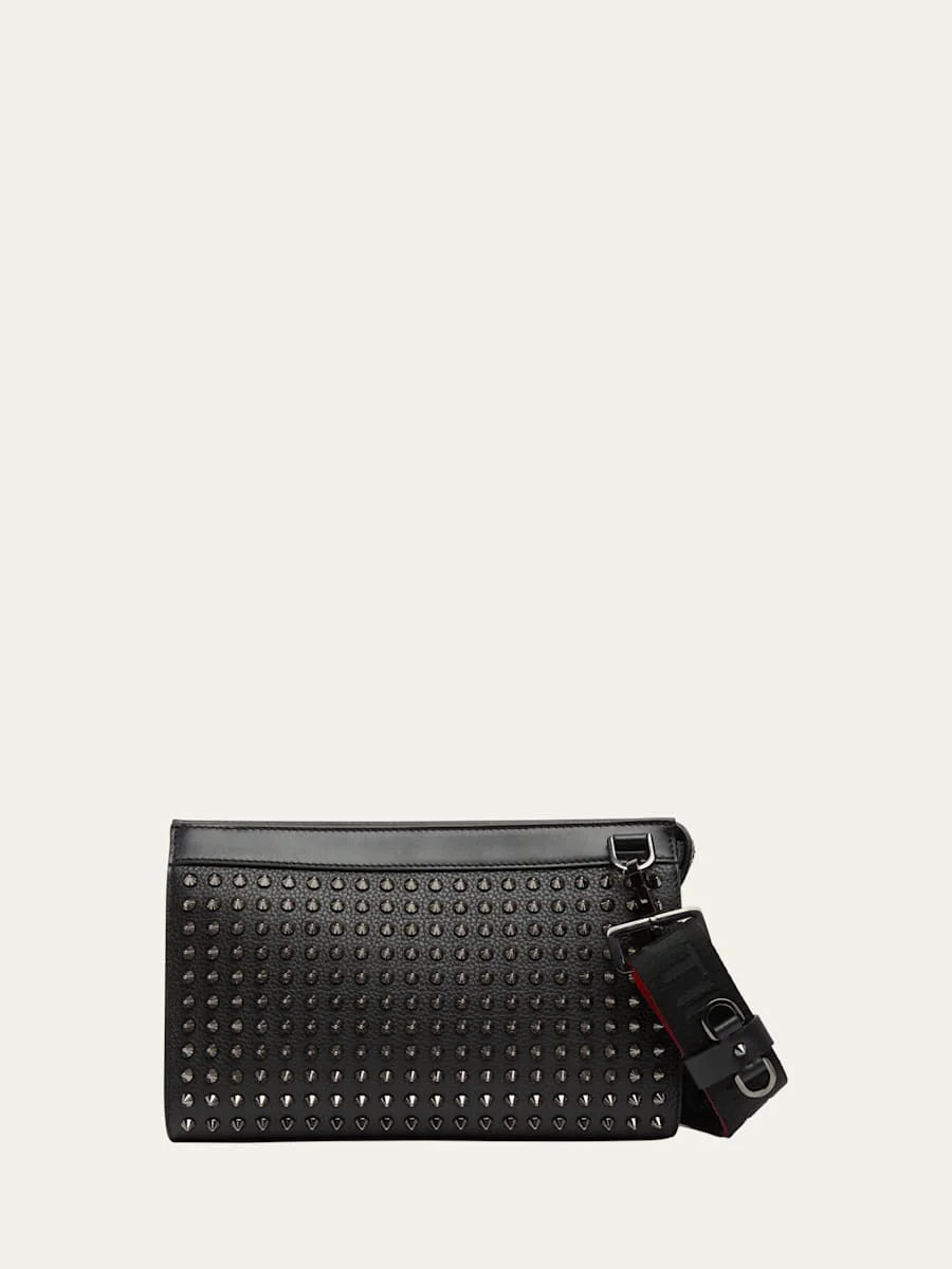 Men's Funky Leather Empire Spikes Crossbody Bag - 1