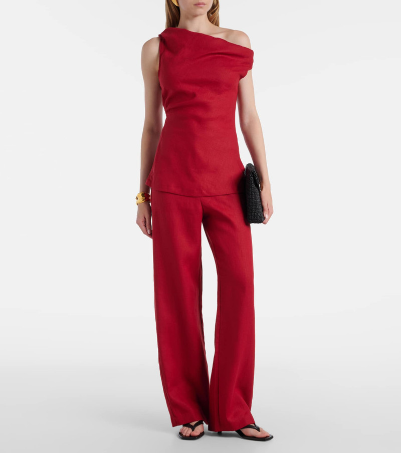 FAITHFULL Isabel high-rise linen straight pants outlook
