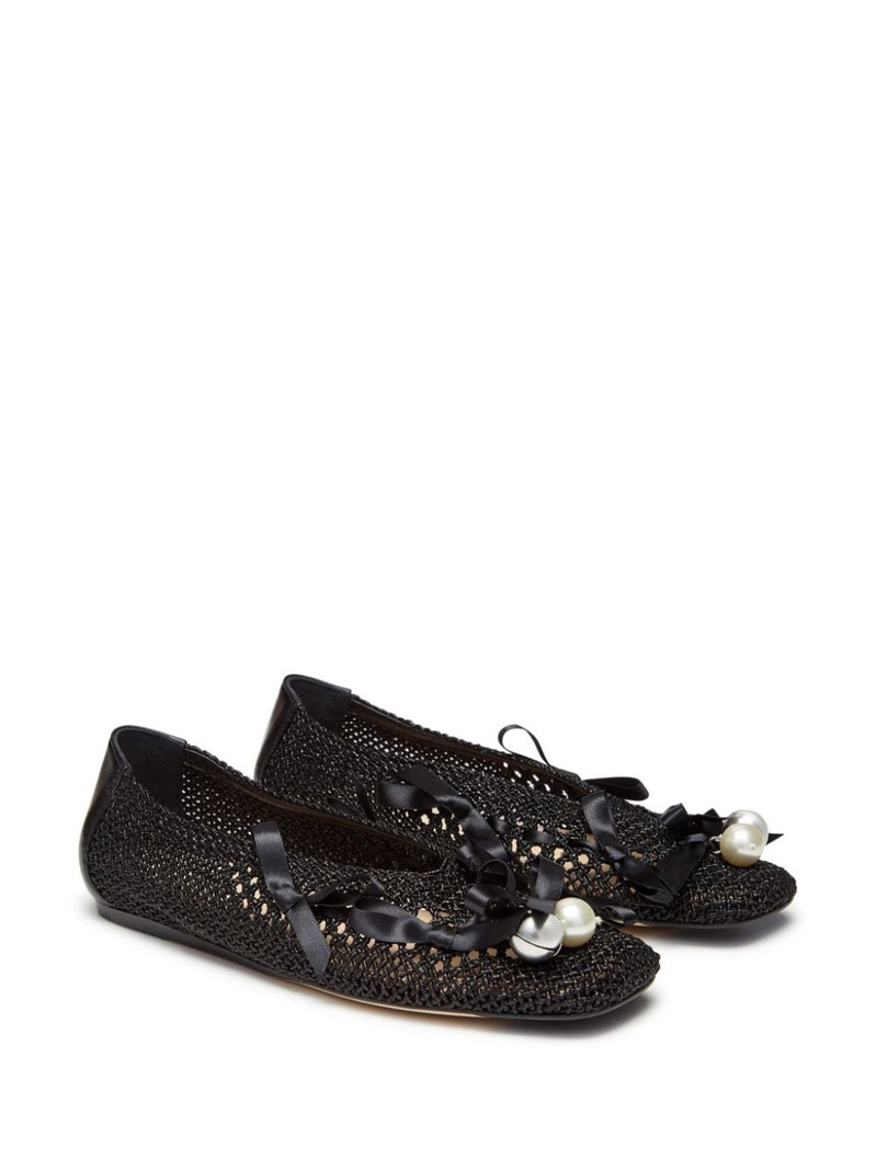 Simone Rocha bell-charm crochet ballerina shoes outlook