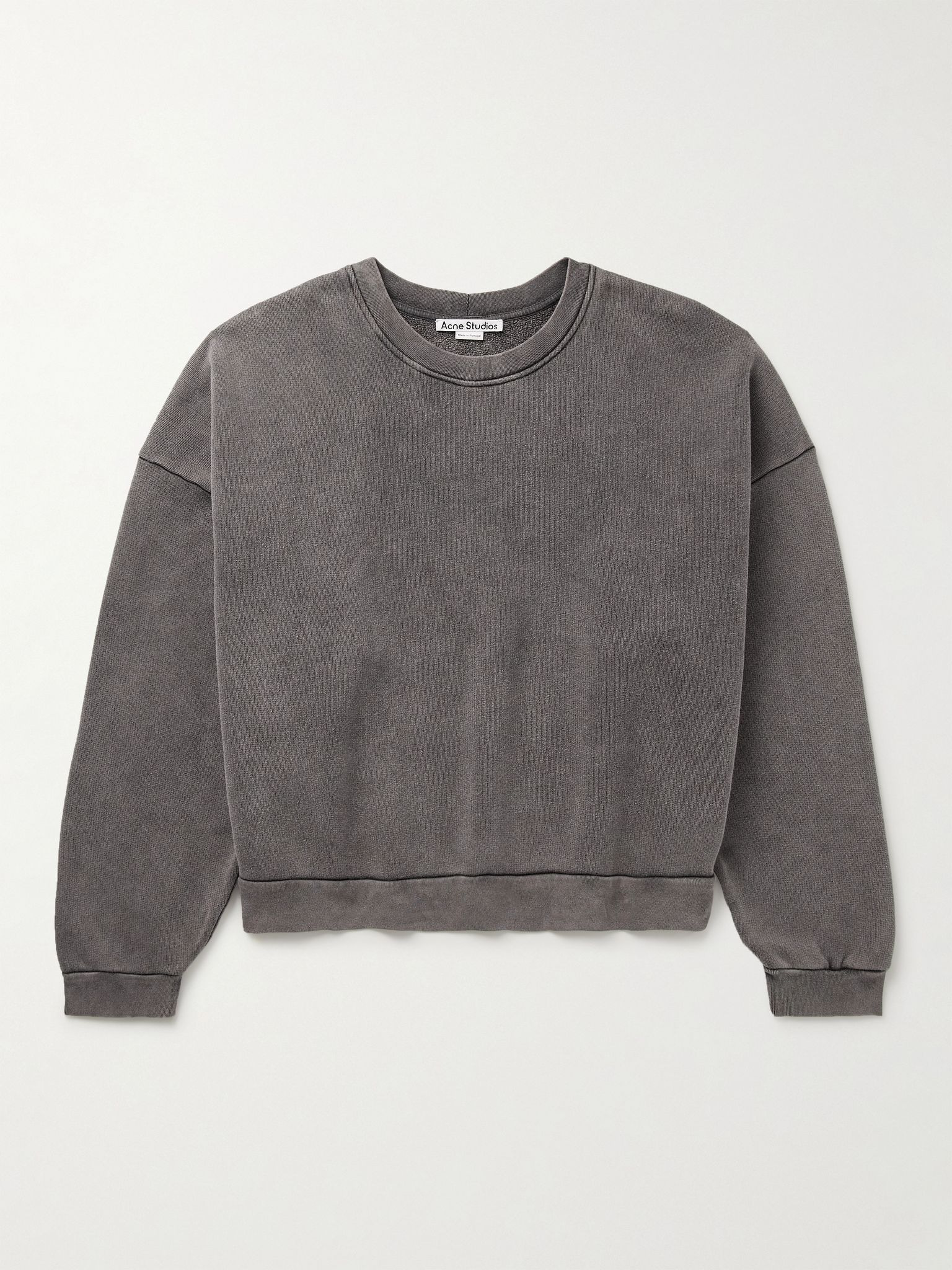 Fester U Garment-Dyed Cotton-Jersey Sweatshirt Gray - 1