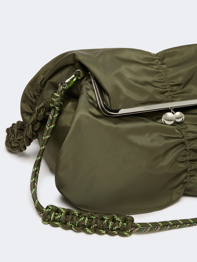 Extra-large technical gabardine Pasticcino Bag - SAGE GREEN 3