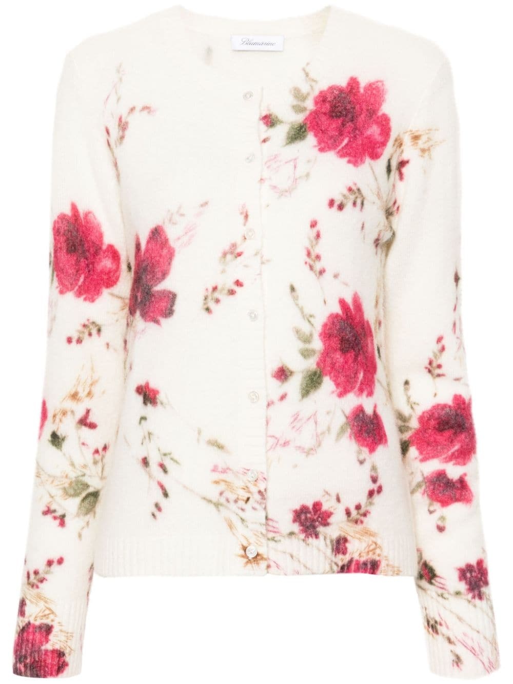 rose-print cardigan - 1