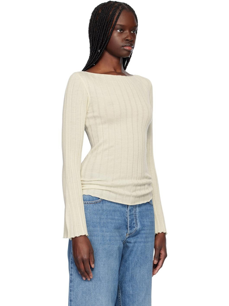 GUEST IN RESIDENCE Off-White Rib Flare Sweater outlook