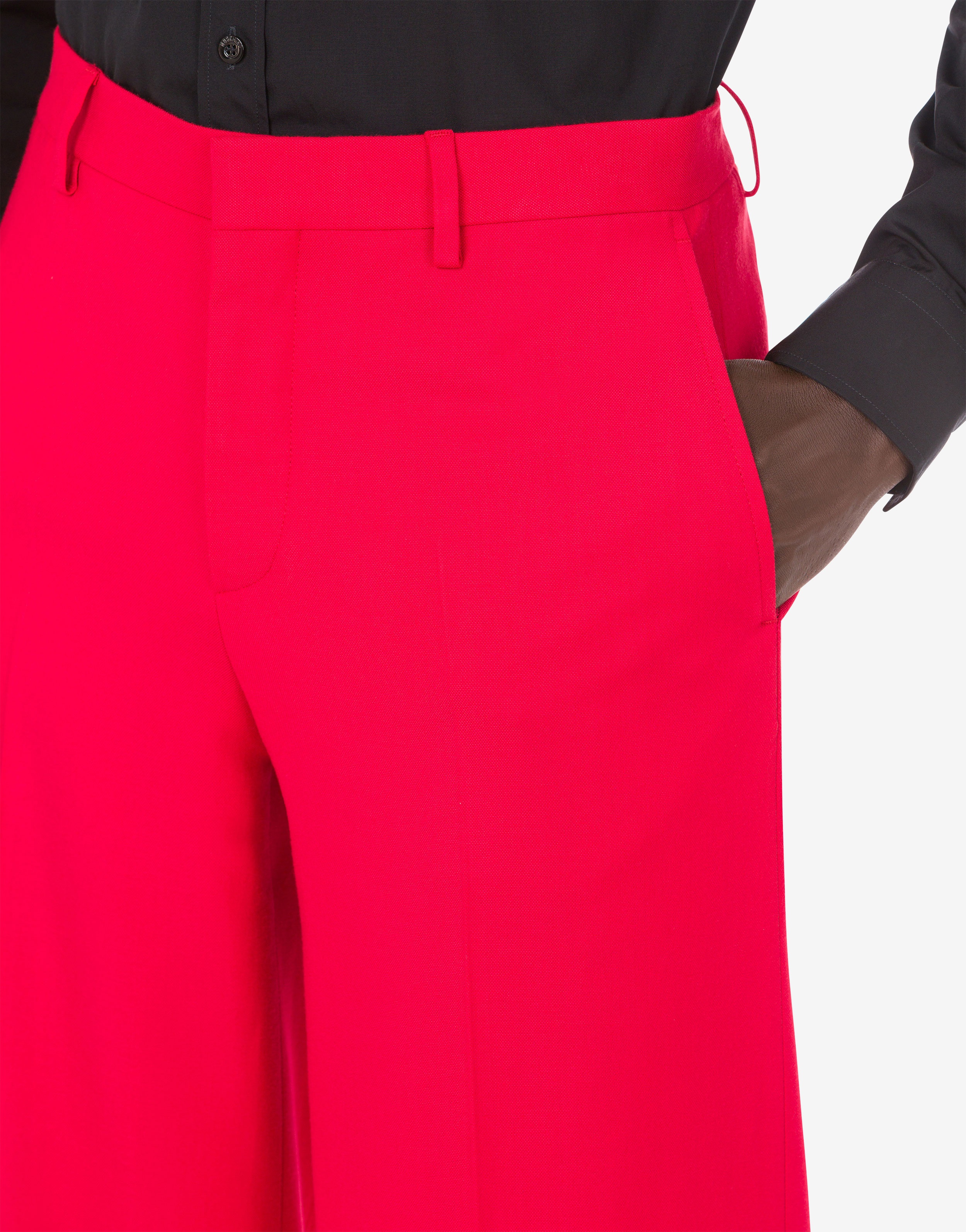 STRETCH GABARDINE WIDE TROUSERS - 3