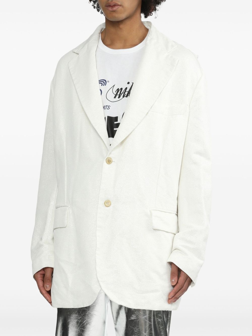 asymmetric single-breasted blazer - 3