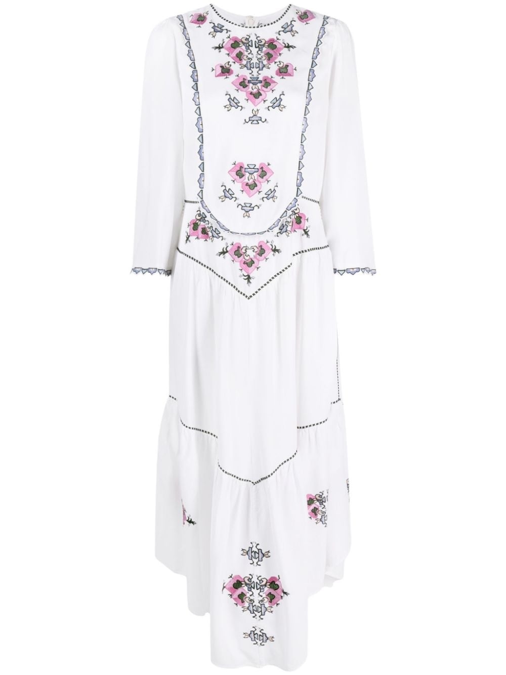 embroidered midi dress - 1