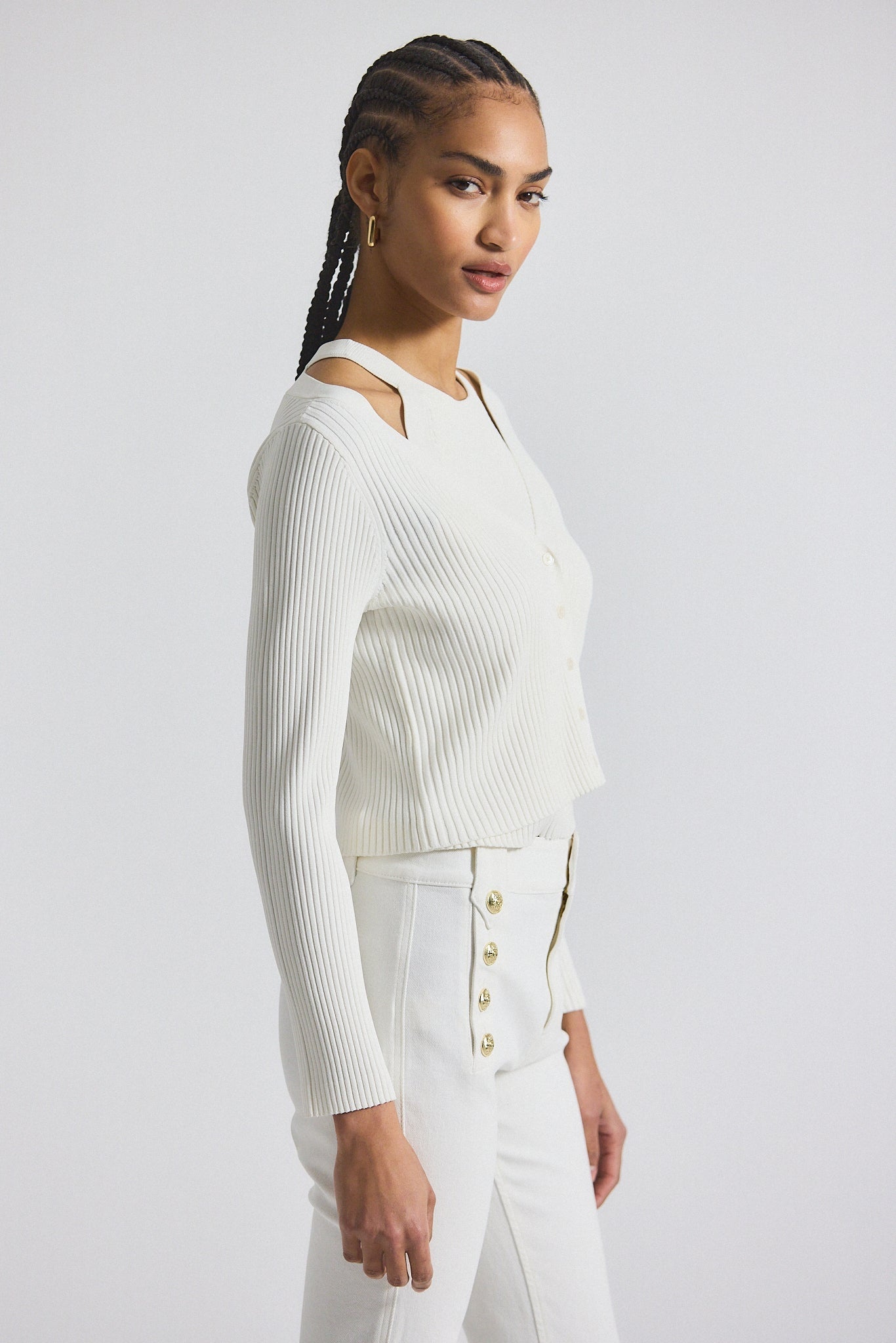LONNIE VISCOSE KNIT LAYERED CARDIGAN - 3