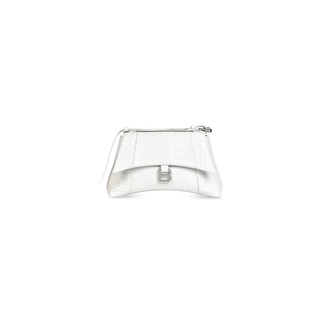 Women's Downtown Small Shoulder Bag Crocodile Embossed in White - 5