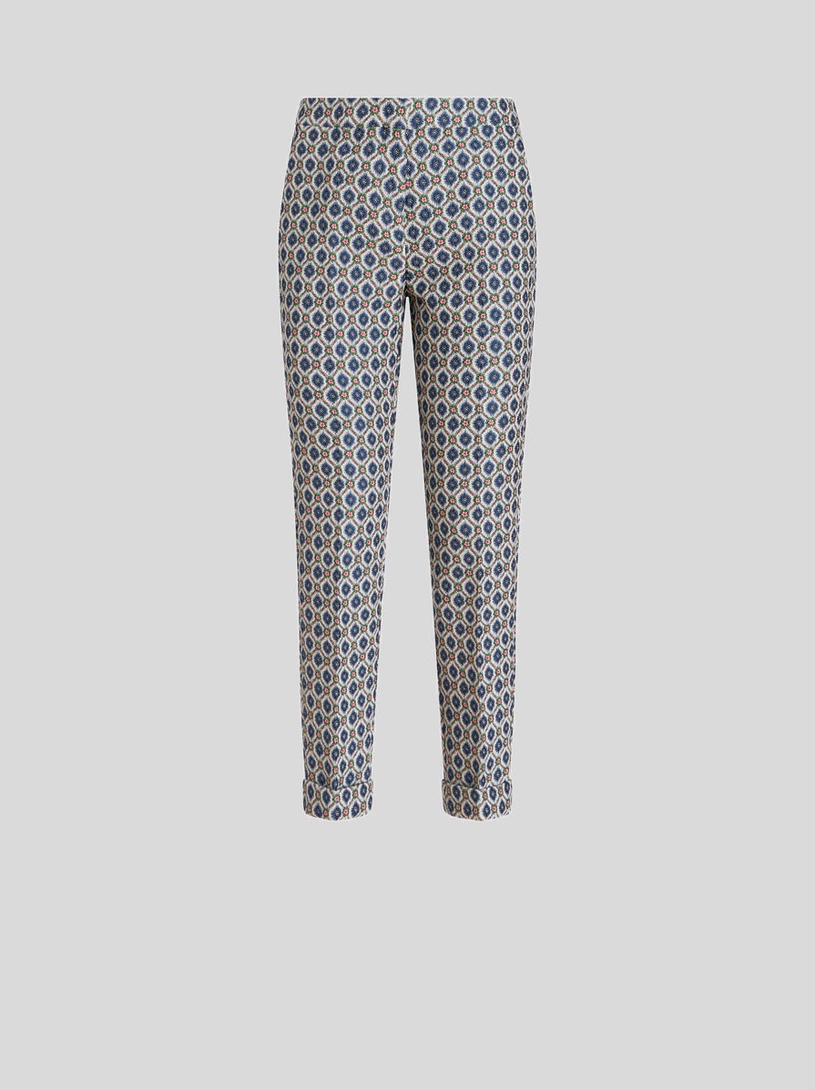 CIGARETTE TROUSERS WITH GEOMETRIC PATTERN - 1