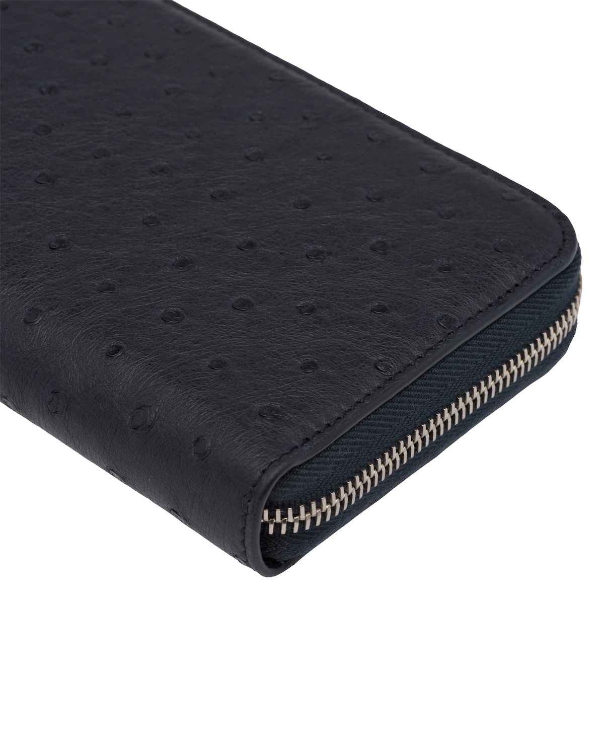 Ostrich Leather Zip Around Wallet - 2