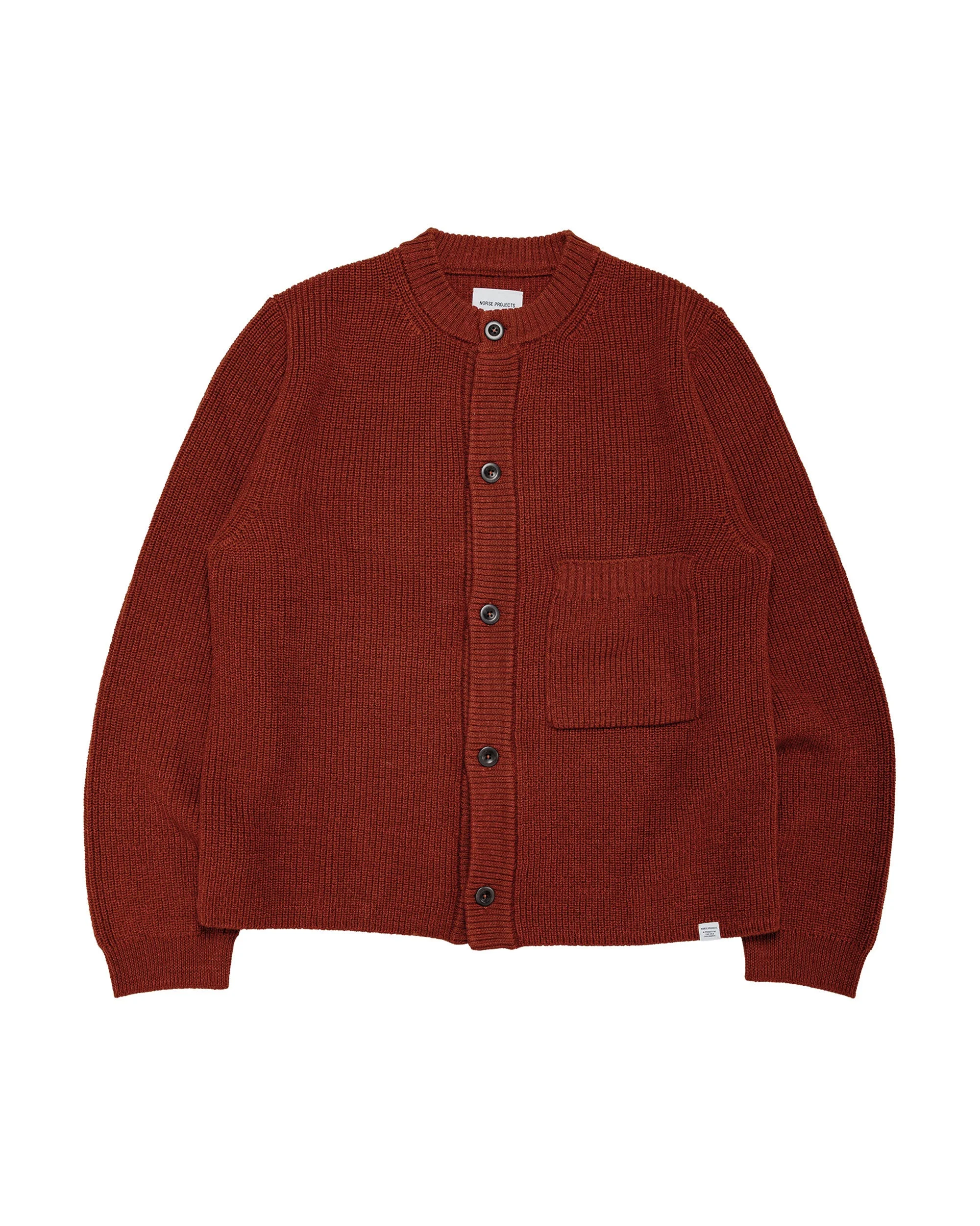Gullverket Cotton Wool Rib Cardigan Cowhide - 1