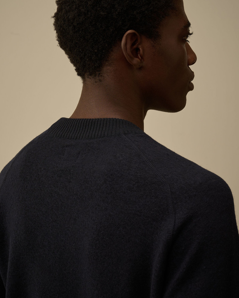 Merino Wool Felted Crewneck Lens Sweater 6