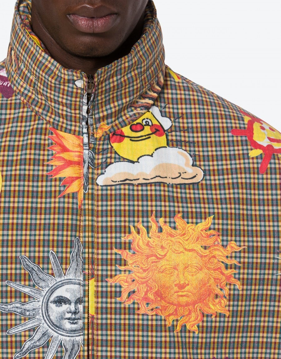 ALLOVER SUN SMILEY® PRINT CHECK COTTON WINDBREAKER - 4
