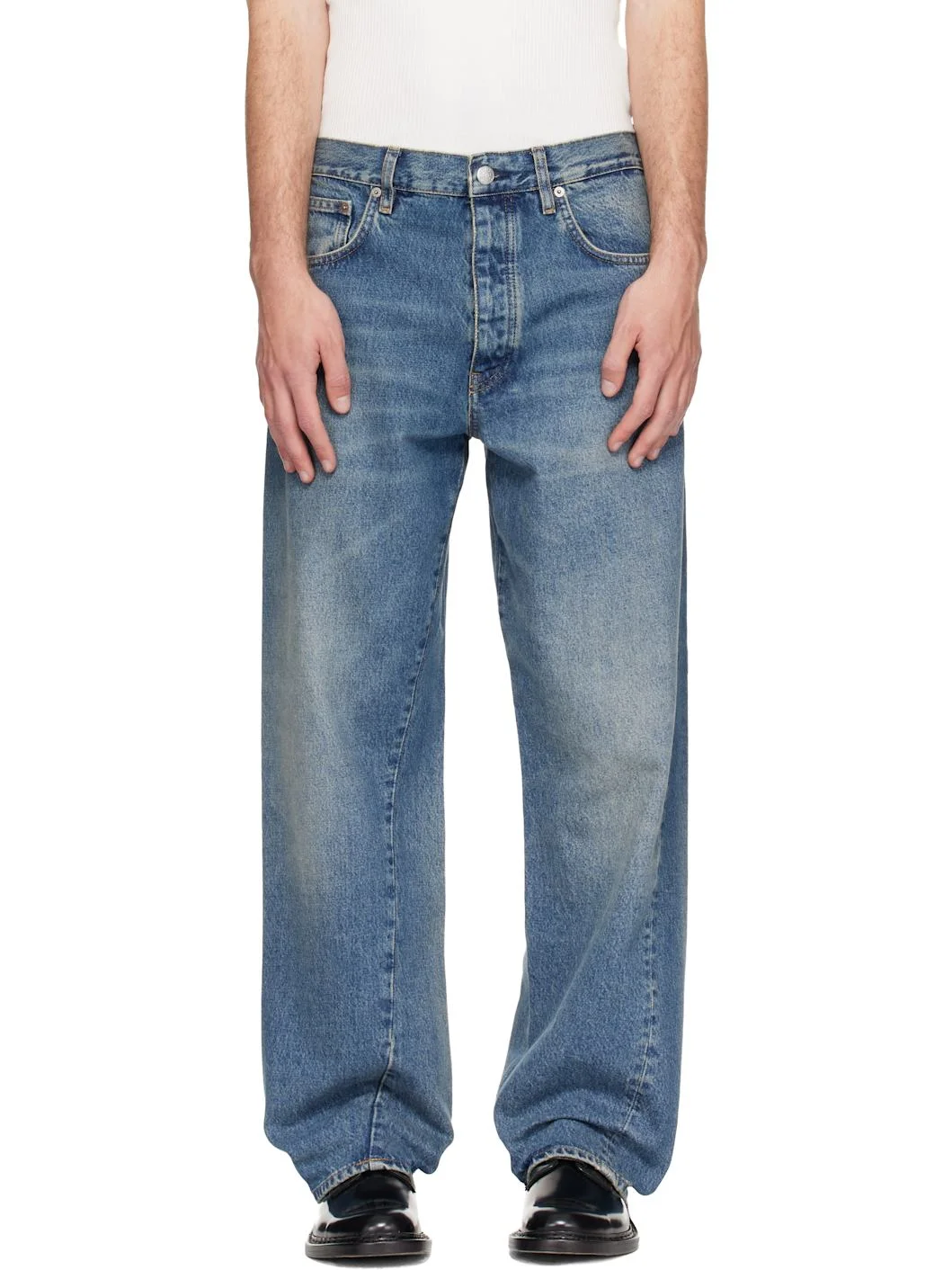 Blue Wide Twist Jeans - 1