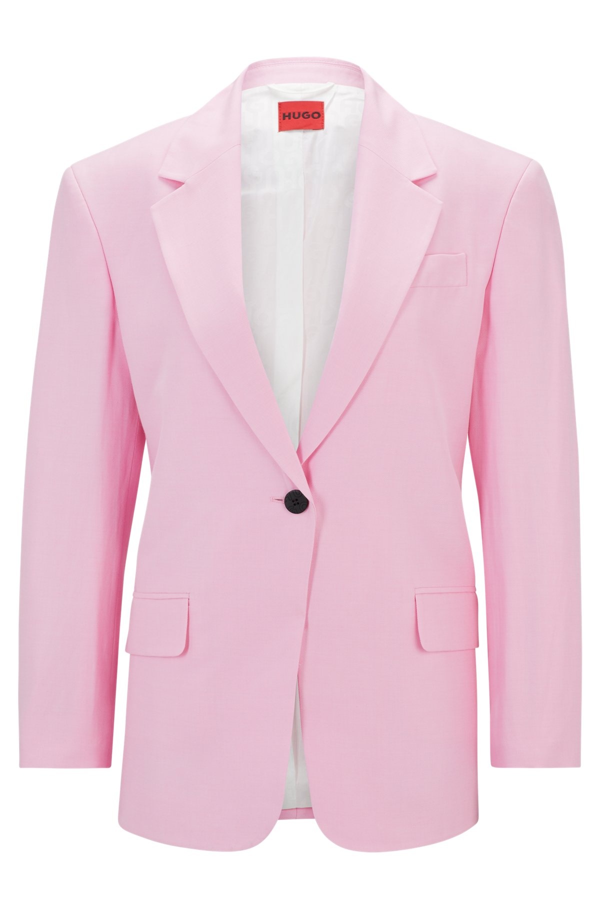 OVERSIZE-FIT JACKET IN STRETCH MATERIAL WITH LINEN - 1