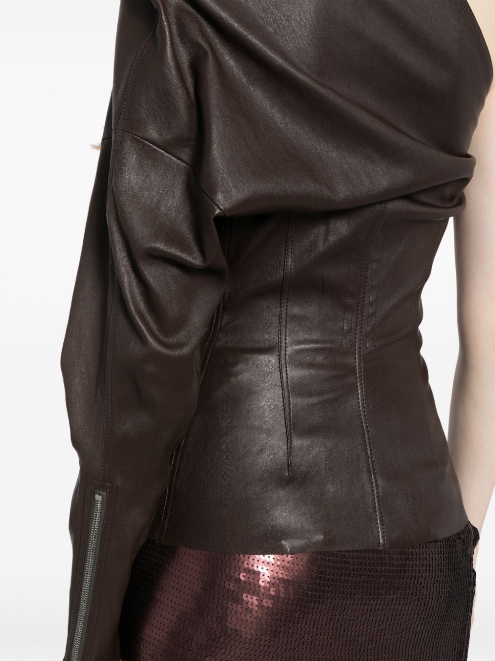 Luxor one-shoulder leather top - 5