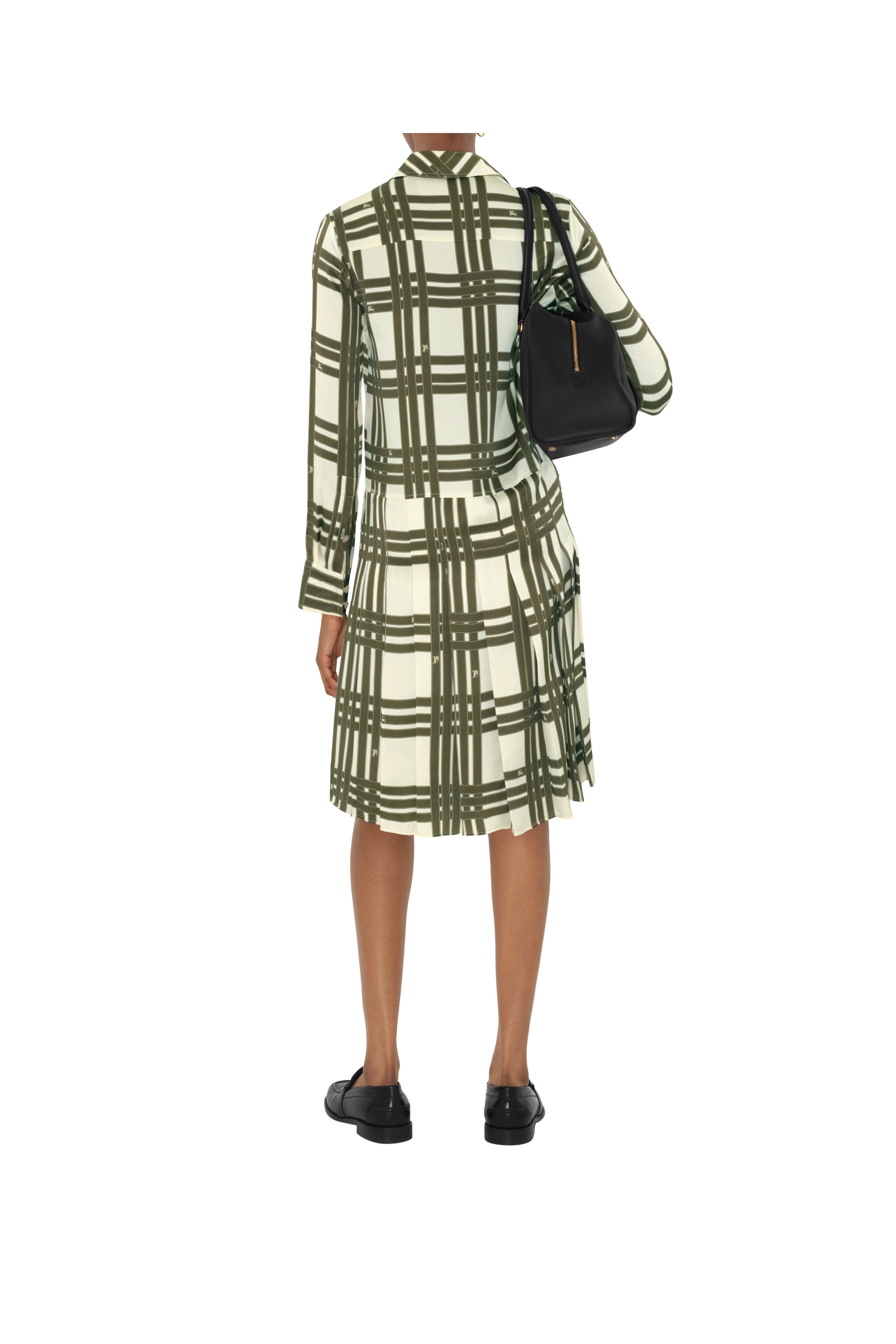 burberry Ribbon Check Silk Dress in Swamp at Nordstrom - 4
