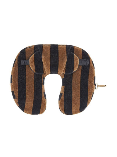 FENDI striped neck pillow and eye mask set outlook