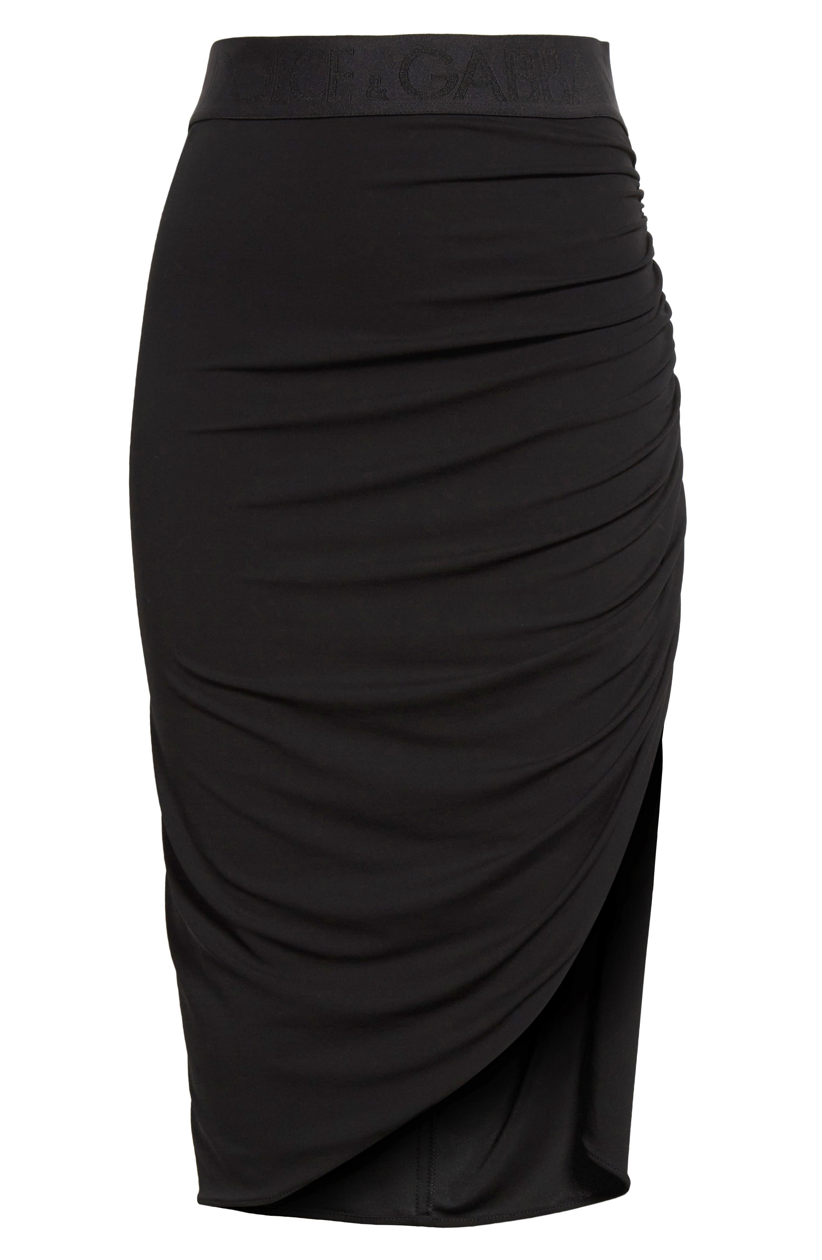 Logo Waist Ruched Jersey Skirt - 6