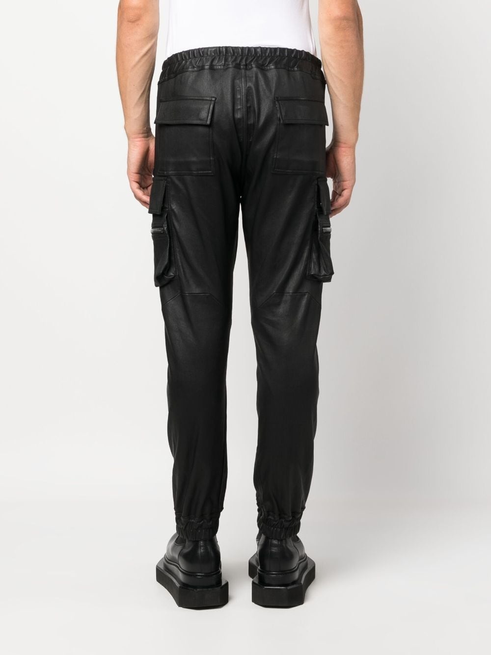 drawstring-waist drop-crotch trousers - 4