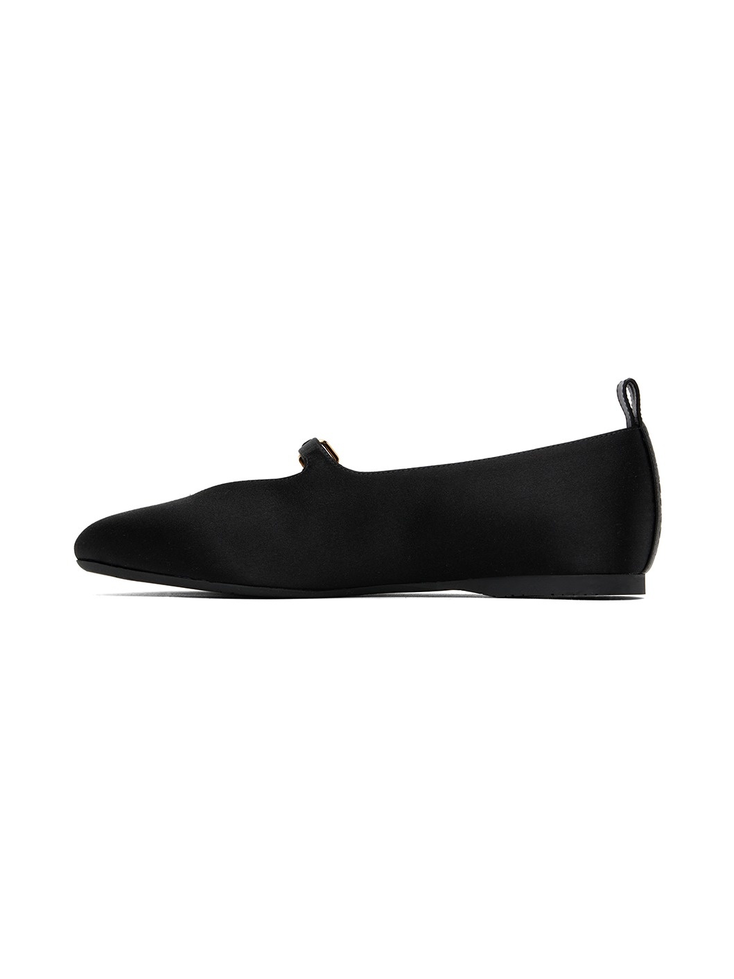 Black Satin Ballerina Flats - 3