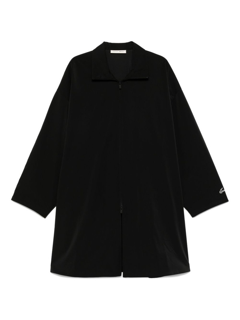 zip-front three-quarter sleeves coat 1
