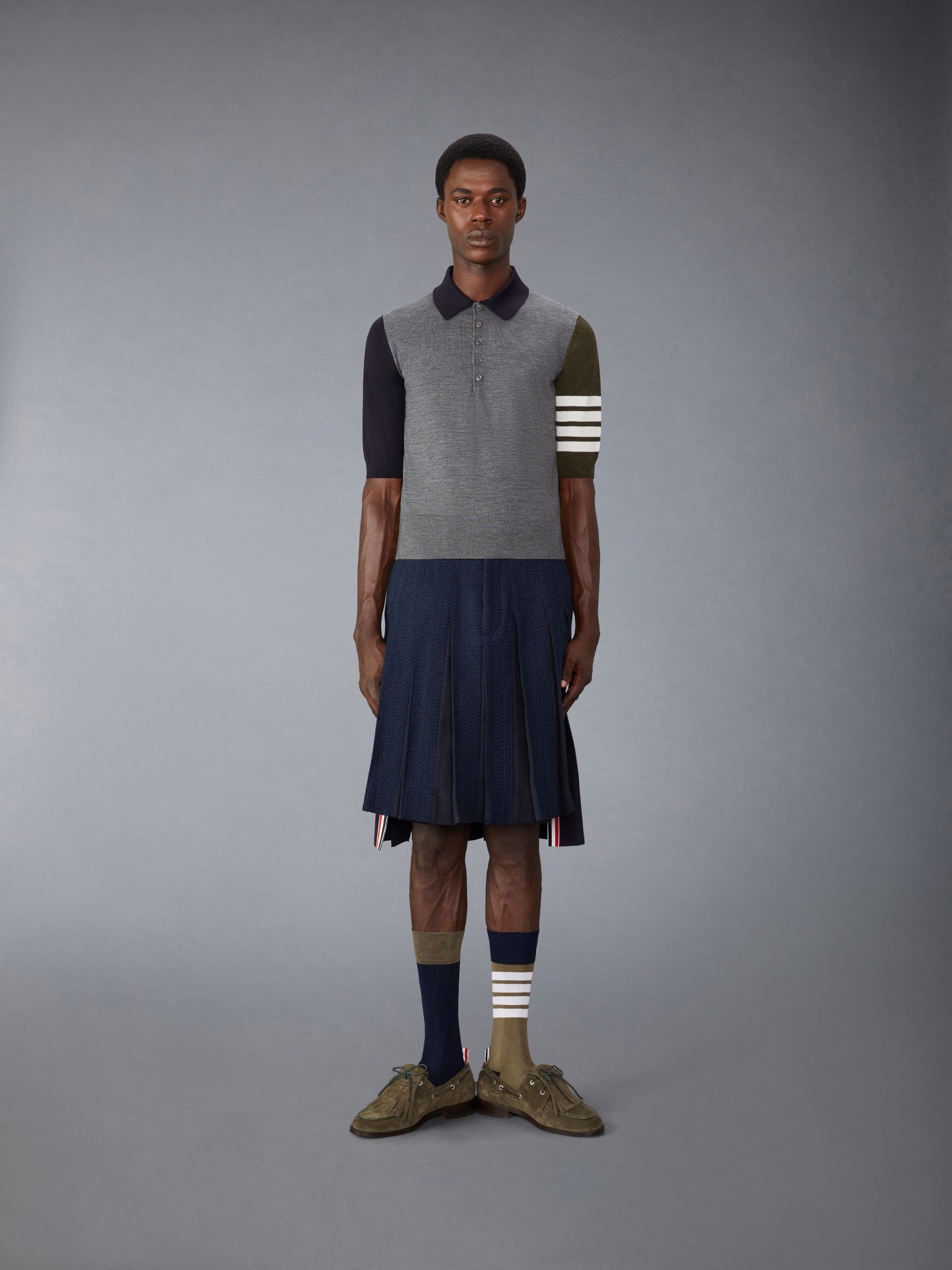 Funmix Fine Merino Wool 4-Bar Relaxed Fit Polo - 3