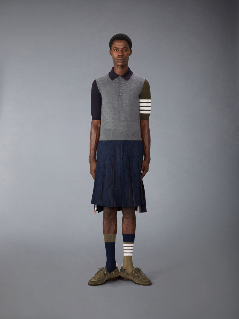 Funmix Fine Merino Wool 4-Bar Relaxed Fit Polo 3