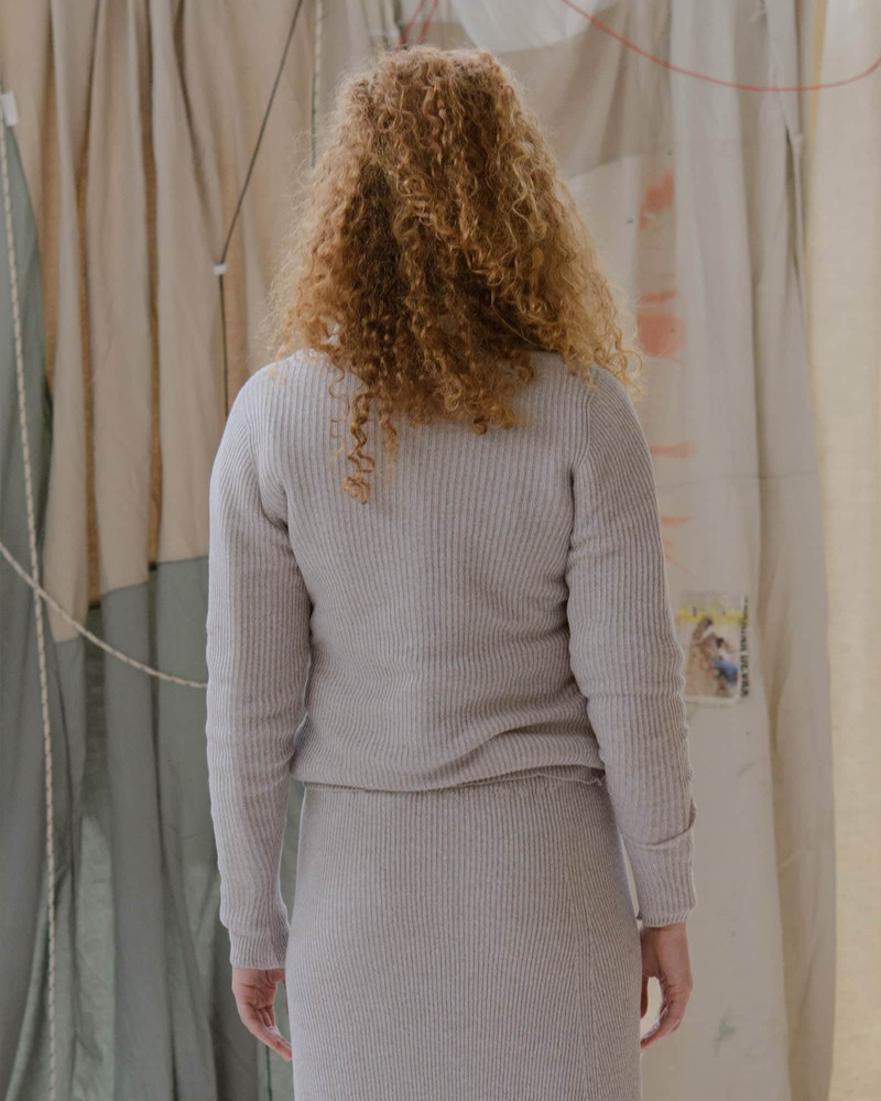 Loulou Cardigan - Linen Cotton Rib 3