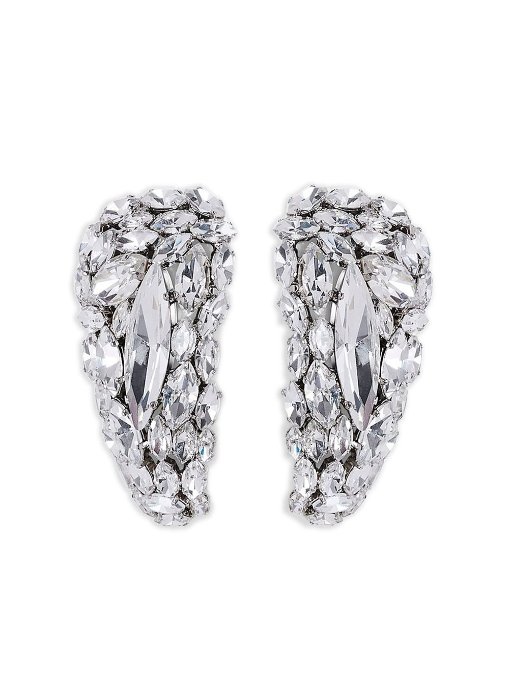 crystal-cluster triangle earrings - 1