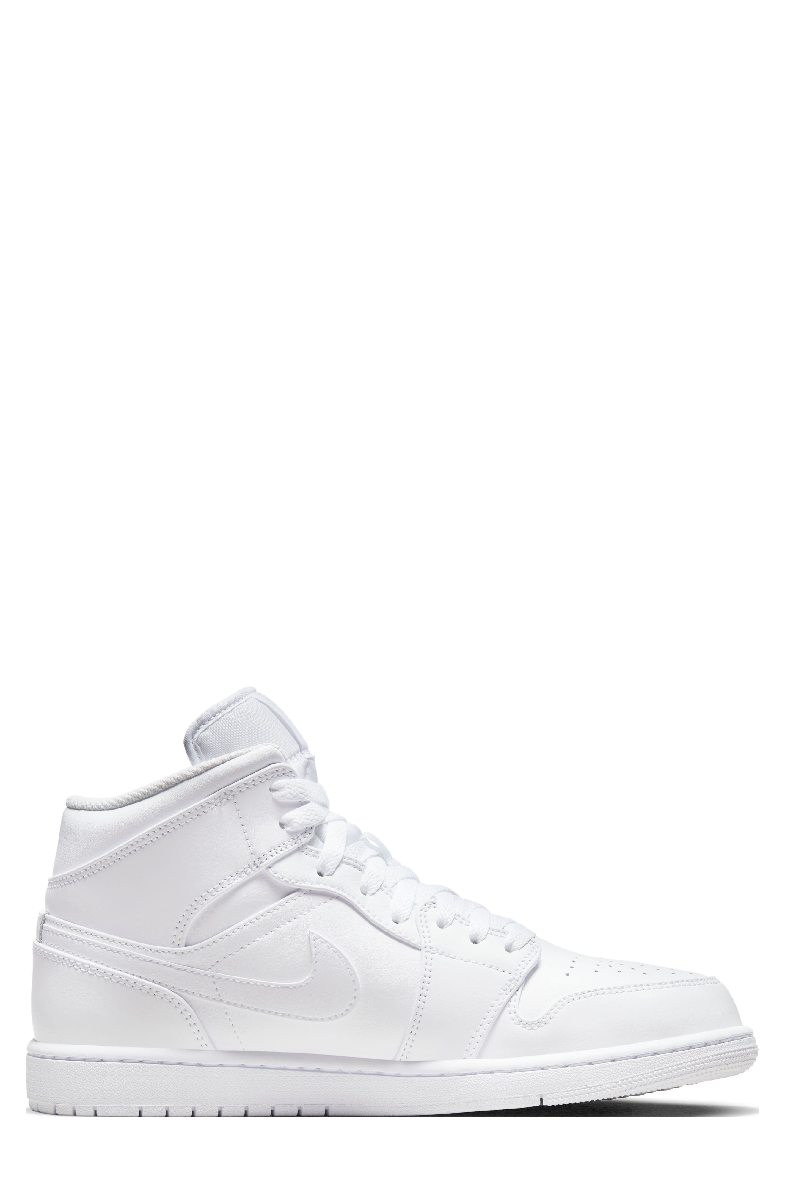 Air Jordan 1 Mid Sneaker in White/White at Nordstrom - 3