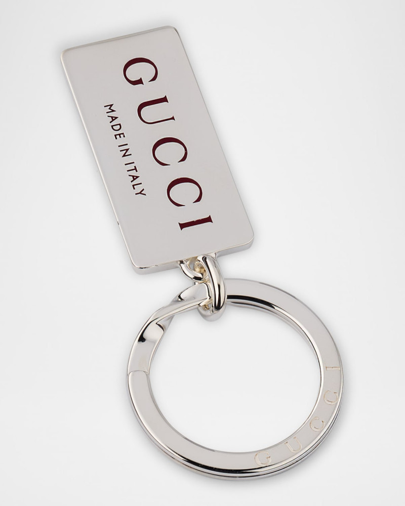 GUCCI Men & apos;s Trademark Sterling Silver Keyring outlook