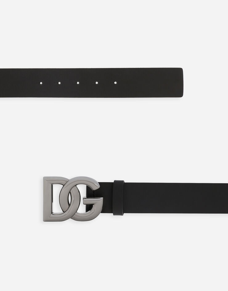 Lux leather belt with crossover DG logo buckle - 3