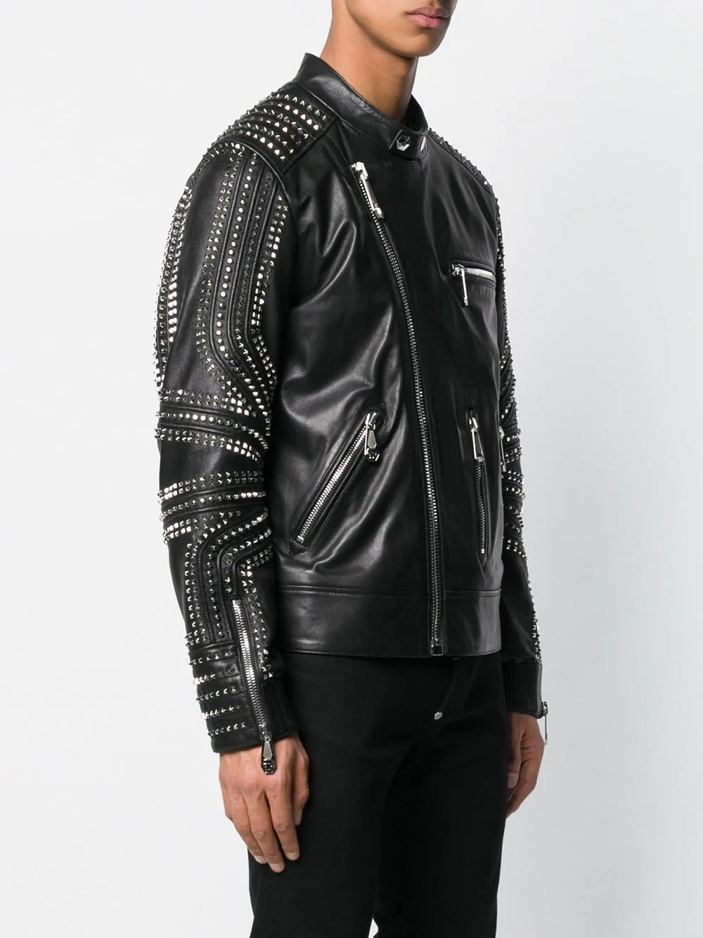 studded biker jacket - 3