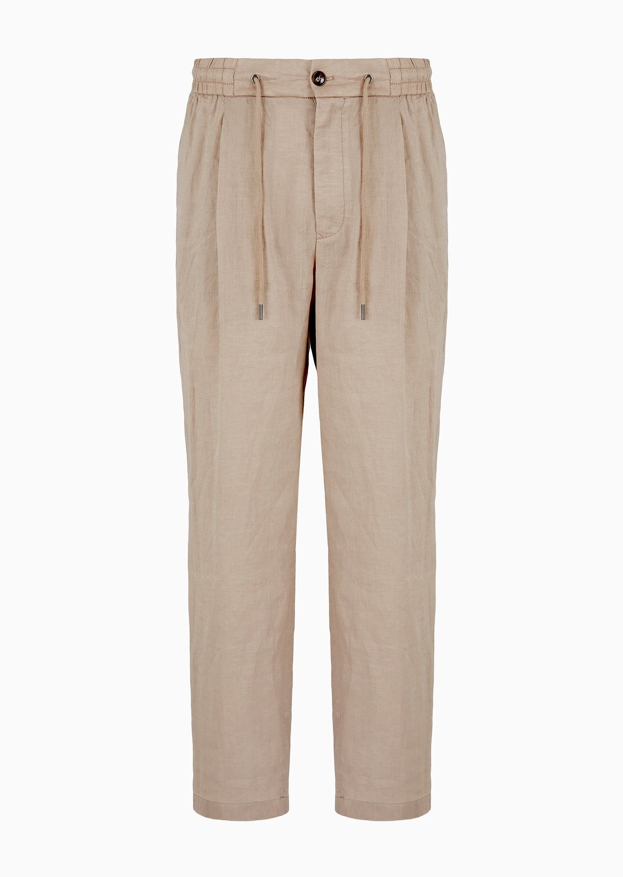 Single-pleat, linen-canvas trousers - 1