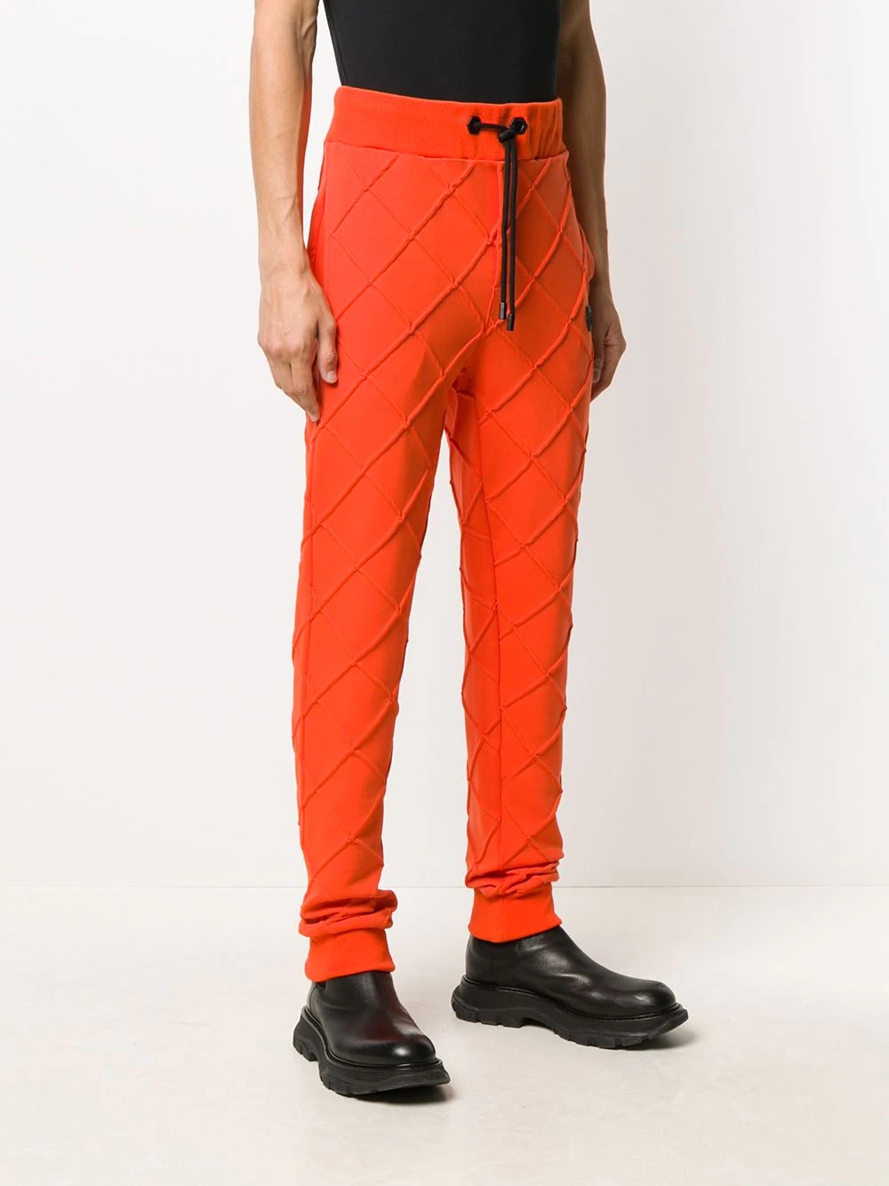 diamond quilted track trousers - 3