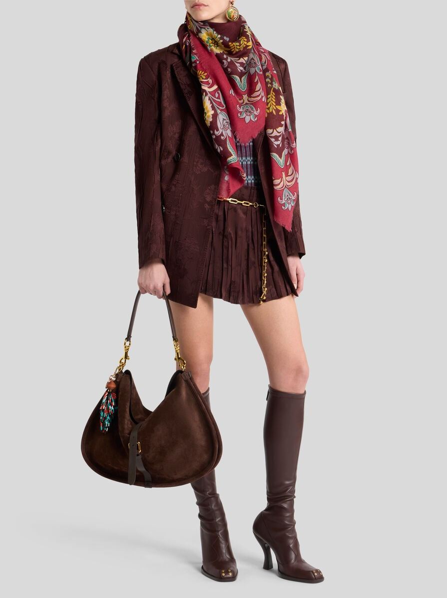 PLEATED WOOL-BLEND MINI SKIRT - 4