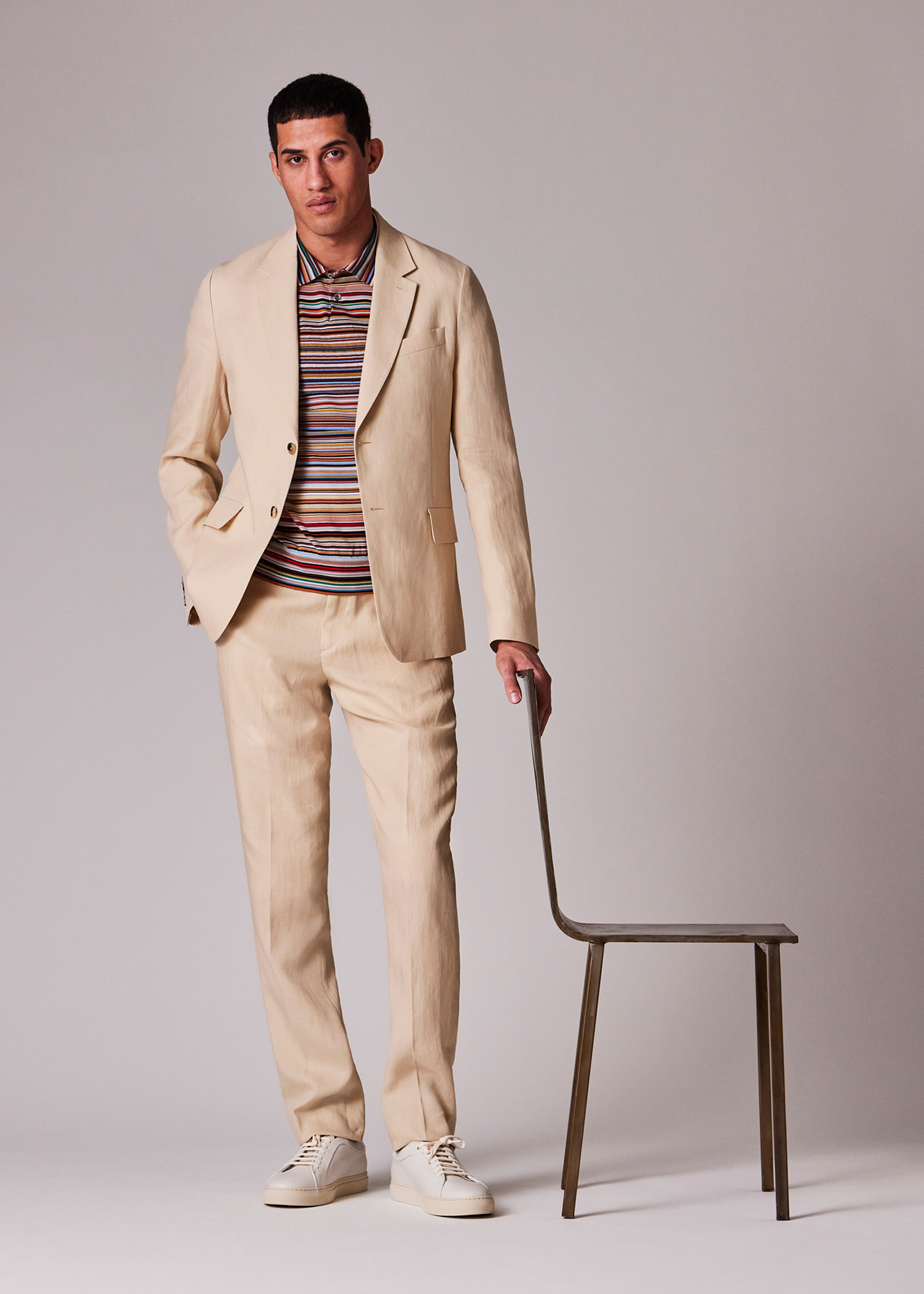 Beige Linen Suit - 7
