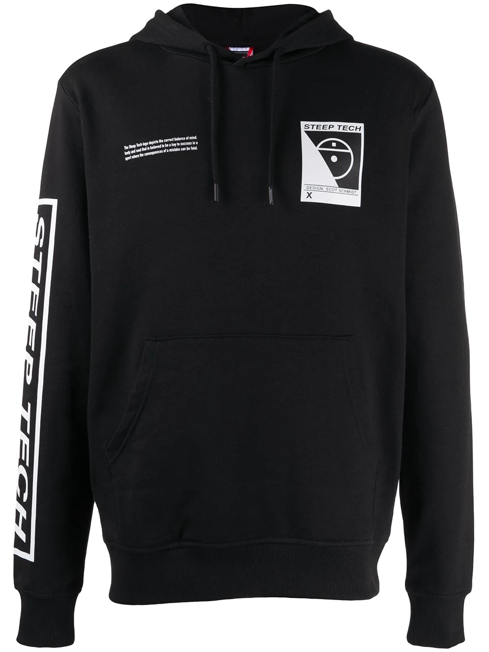 black graphic print hoodie - 1