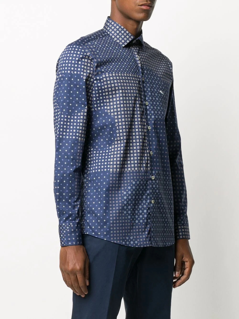 panelled button-up shirt - 3