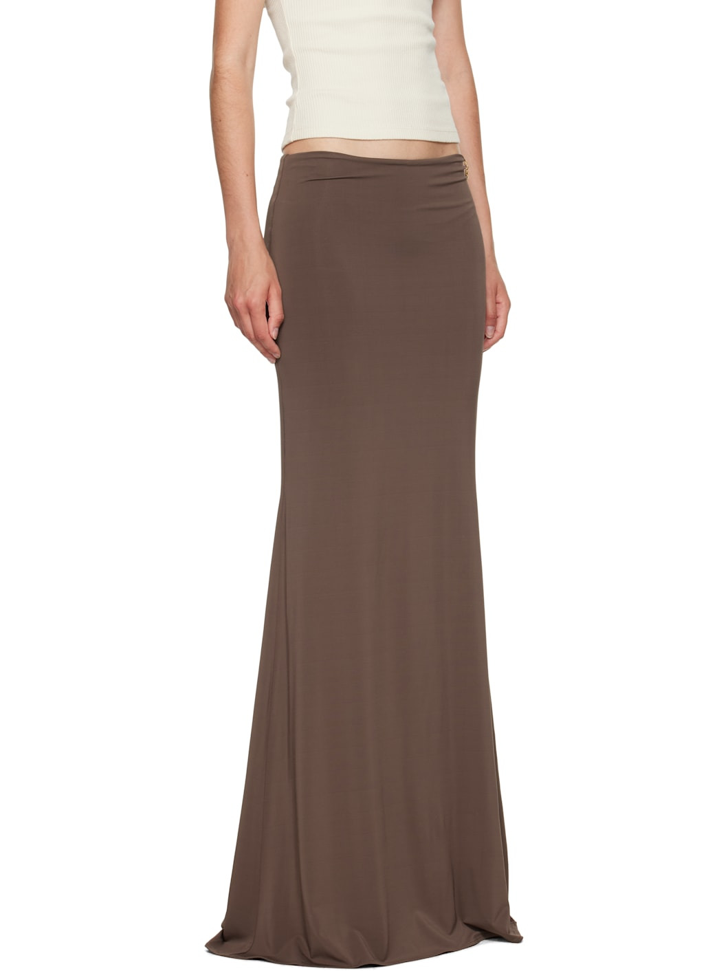 Brown Logo Chain Maxi Skirt - 2