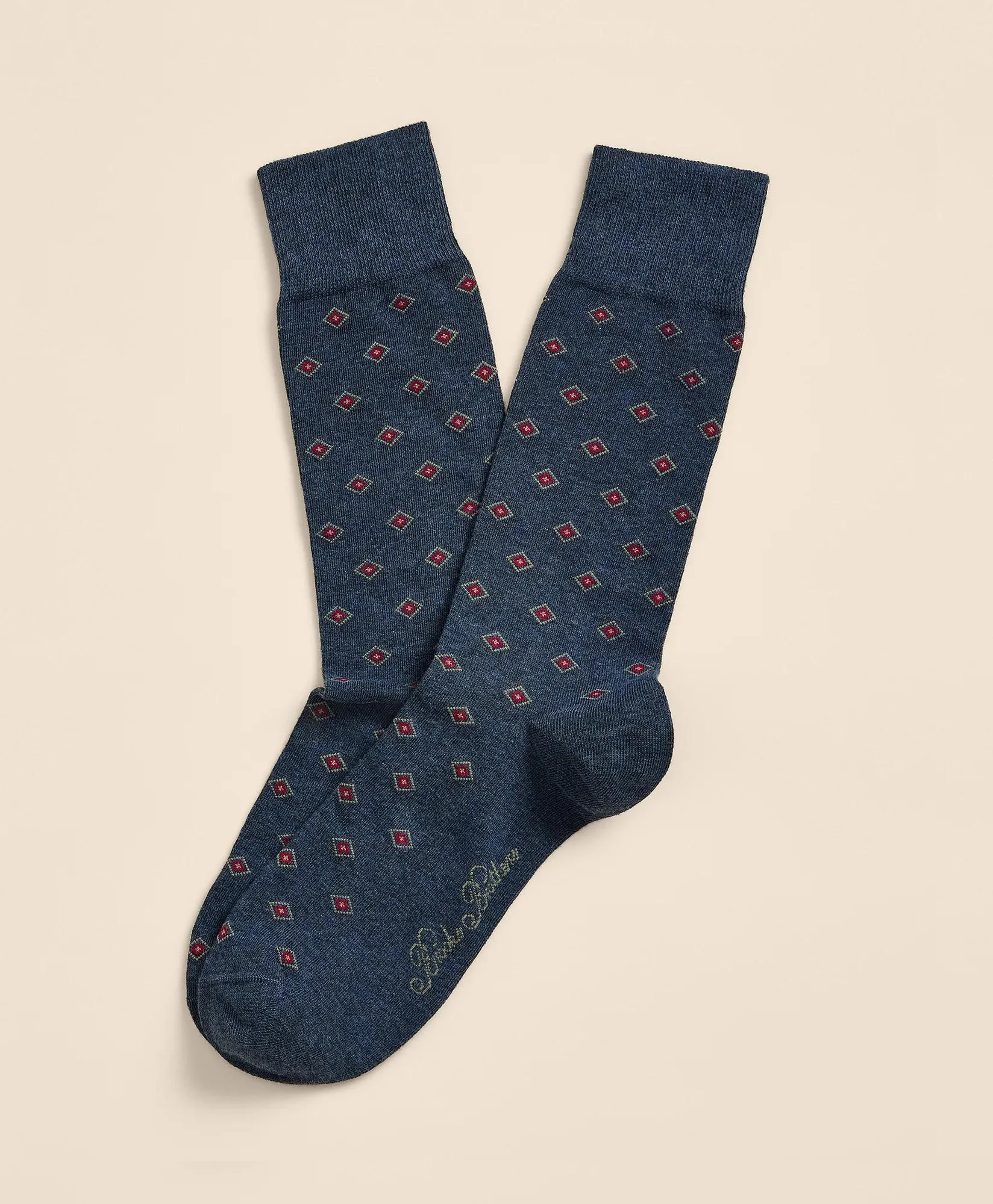 Cotton-Blend Diamond Socks - 1
