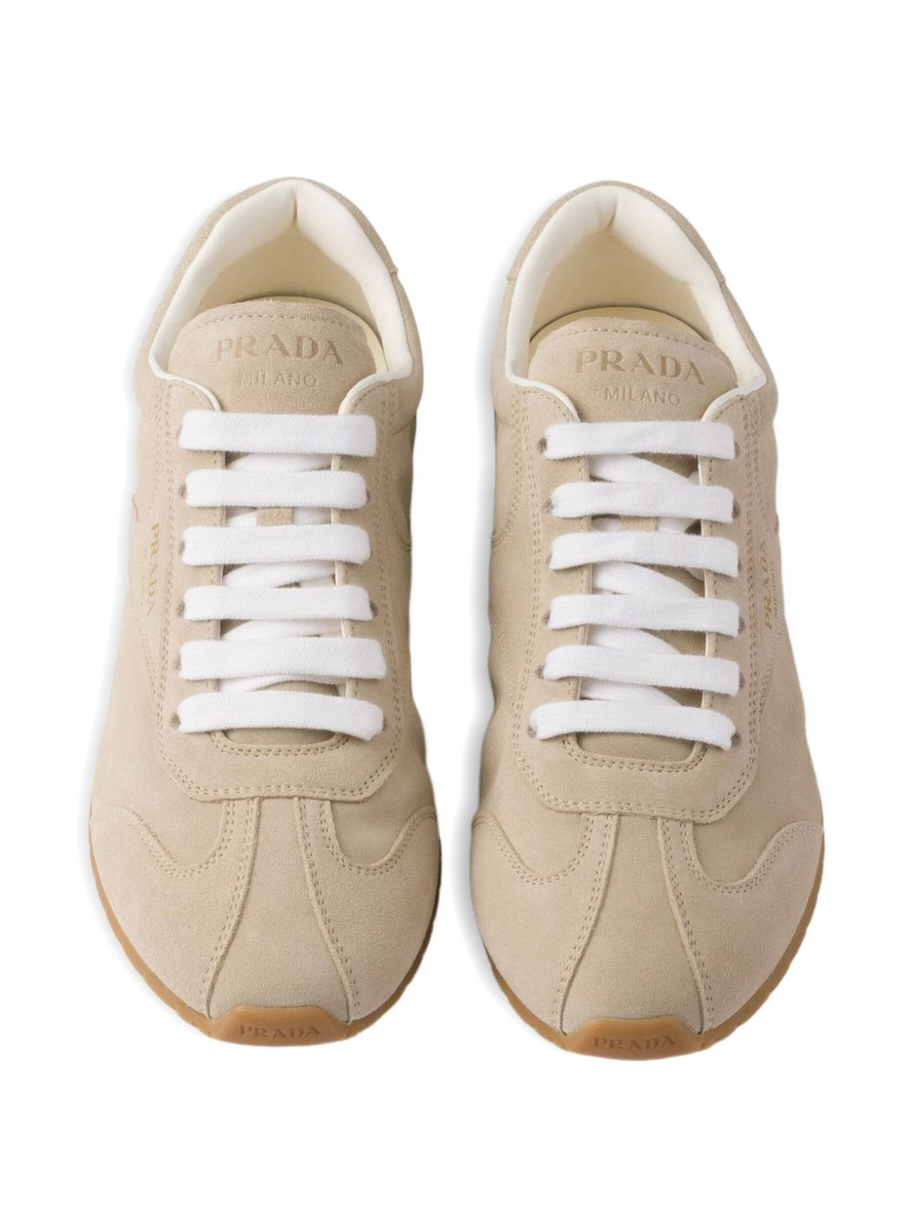suede lace-up sneakers - 4